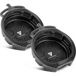STAHLWERK Ölauffangwanne mit Abfüllstutzen, 10 l 2er Set, flach und rund, robust aus Kunststoff, praktische Griffe für einfachen Transport