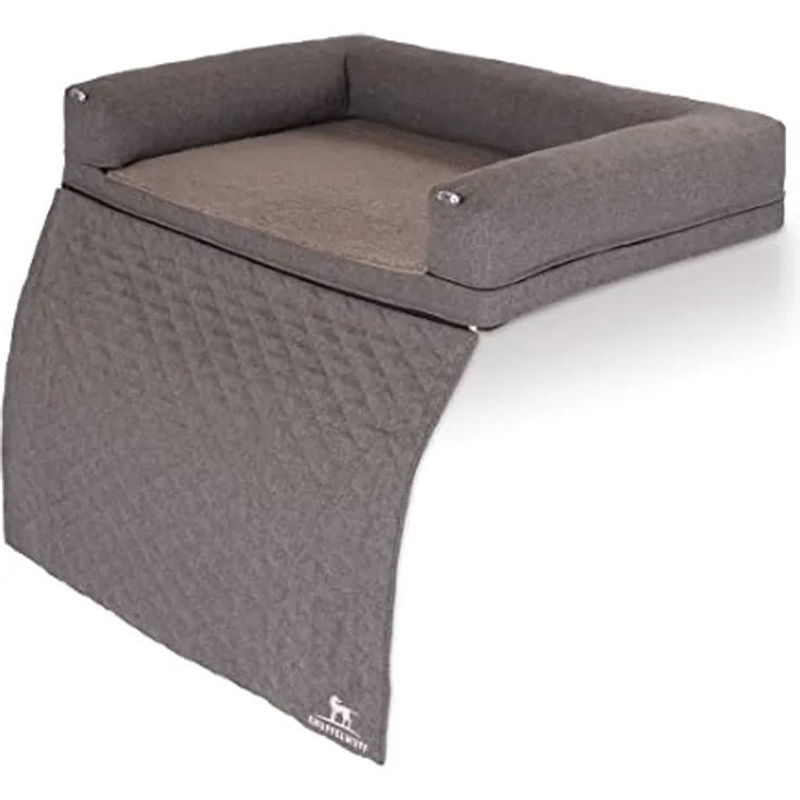 Knuffelwuff orthopädisches Sofa-Hundebett Yona M-L 86 x 55cm Grau - Hundekissen für große, mittelgroße und kleine Hunde - Waschbar