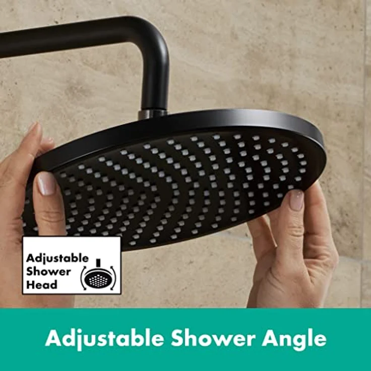 hansgrohe Regenduschkopf Vernis Blend, 20cm, 1 Strahlart, XXL Performance, Rain Strahl, Silikondüsen, einstellbarer Winkel – Bild 5