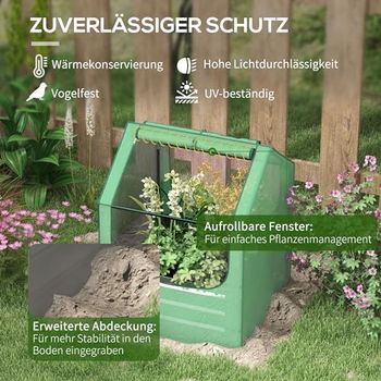 GOPLUS Mini Gewächshaus 118x55x60cm - Tomatenhaus Mit Rolltür Und Metallrahmen