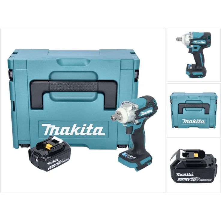 Makita DTW 301 F1J, Akku Schlagschrauber 18 V mit 330 Nm, Brushless Motor, inkl. 3,0 Ah Akku und Makpac - ohne Ladegerät