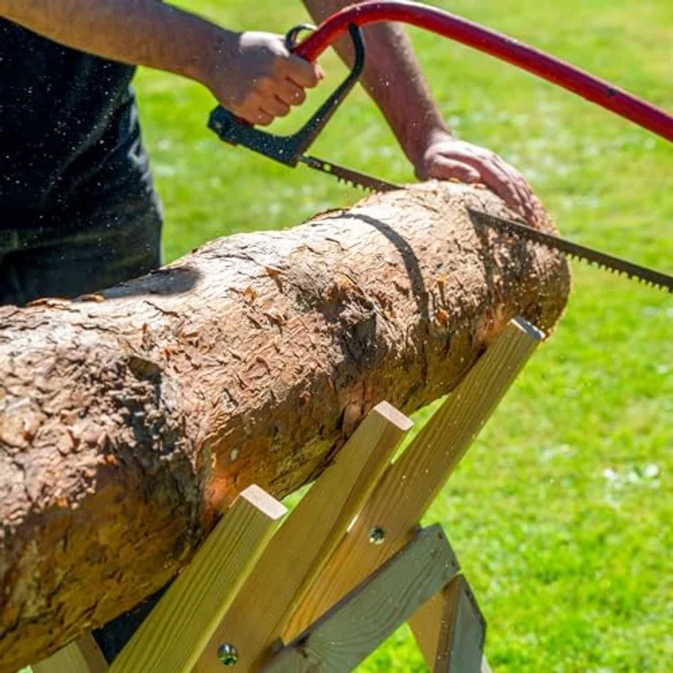 dobar Sägebock, klappbare Sägehilfe, max. Belastbarkeit 100 kg, aus Holz – Bild 9