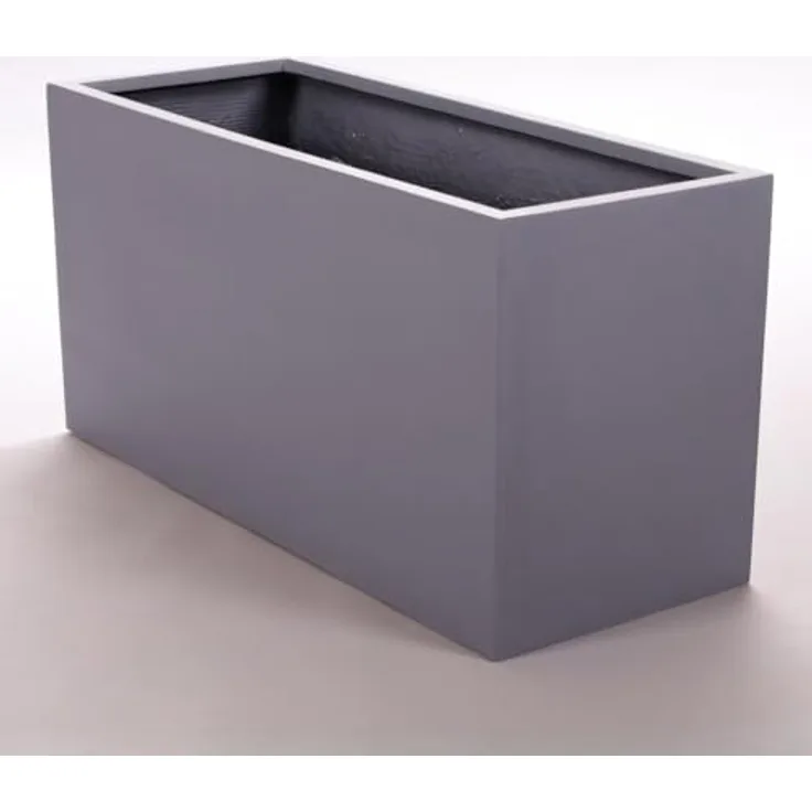 Elegant Einrichten Pflanzkübel Fiberglas Rechteckig 80x30x40cm, grau, wasserdicht, frostsicher, UV-beständig, handgefertigt