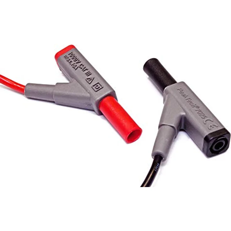 PeakTech Sicherheitsabgreifleitung ø 4 mm rot + schwarz 95 cm CAT III (PeakTech 7025) – Bild 4