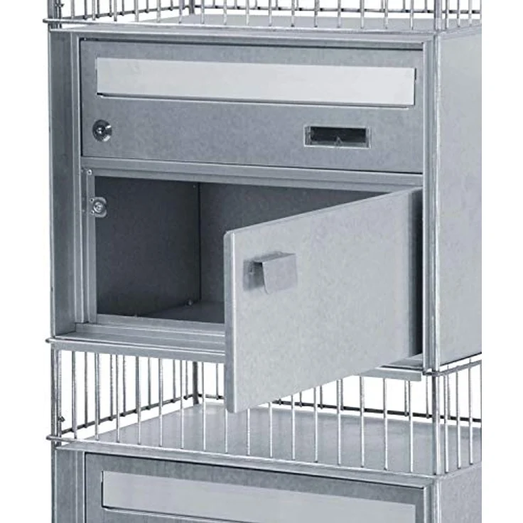 bellissa Briefkasten-Gabione SPLÜGEN 2-95820 - Postkasten mit 2 Brief- und Paketfächern - 44 x 31 x 145 cm – Bild 3