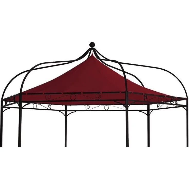 DEGAMO Pavillon-Ersatzdach MODENA, 6-eckig 320cm Durchmesser, bordeaux rot, wasserdicht