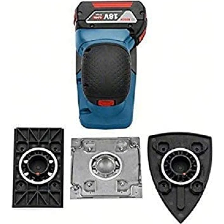 Bosch Professional 18V System Akku Schwingschleifer GSS 18V-10 (inkl. 2x5,0 Ah Akkus + Ladegerät, Schleifpapier, 3x Schleifplatte, Stanzwerkzeug, Schraubendreher, in L-Boxx) – Bild 6