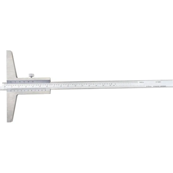 Dasqua 3001-1901-A Tiefenmessschieber, 0 - 150mm, korrosionsbeständiger Edelstahl, kalibriert nach Werksstandard