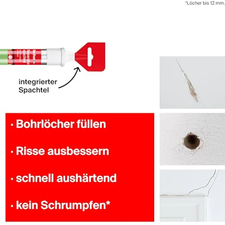 fischer GOW Reparaturspachtel, 70ml Spachtelmasse, weiß – Bild 3