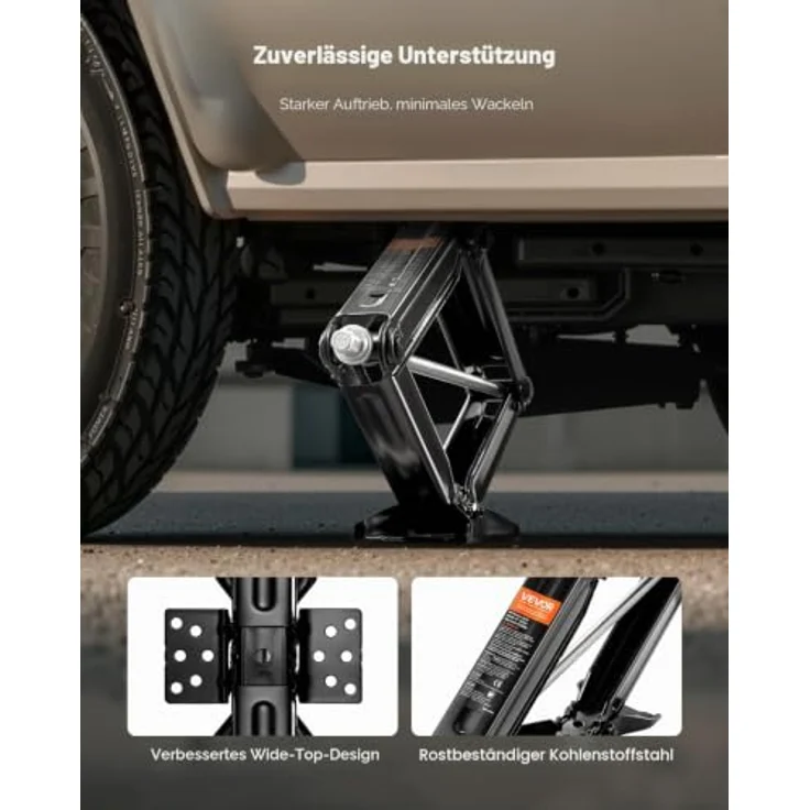 VEVOR Scherenwagenheber für Wohnmobile, 2268 kg Tragkraft mit Kurbel und Airbag-Nivellierer, 103–595 mm Hubhöhe, 2 Stück Set – Bild 4