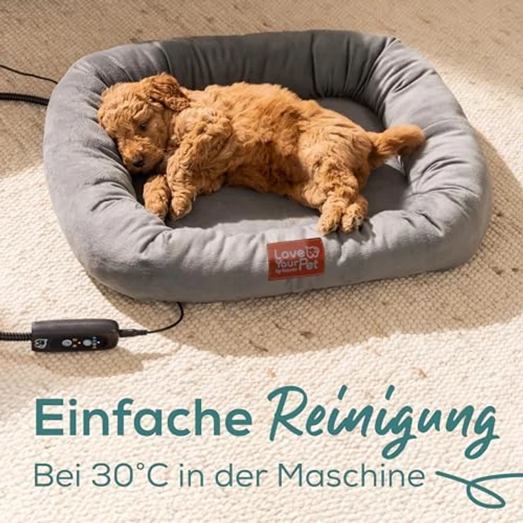 Beurer Love Your Pet Wärmebett Kira, elektrisch beheiztes Hundebett mit Timer, waschbar bei 30°C, kratzfest und wasserdicht, 58 x 50 cm – Bild 3