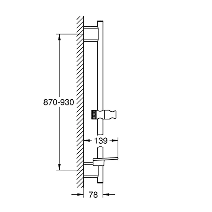 Grohe Rainshower SmartActive Brausestange, 900 mm, supersteel | mit GROHE EasyReach Ablage und FastFixation Plus – Bild 2