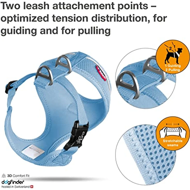 Curli Basic Geschirr Air-Mesh, Skyblue, XS – Bild 3