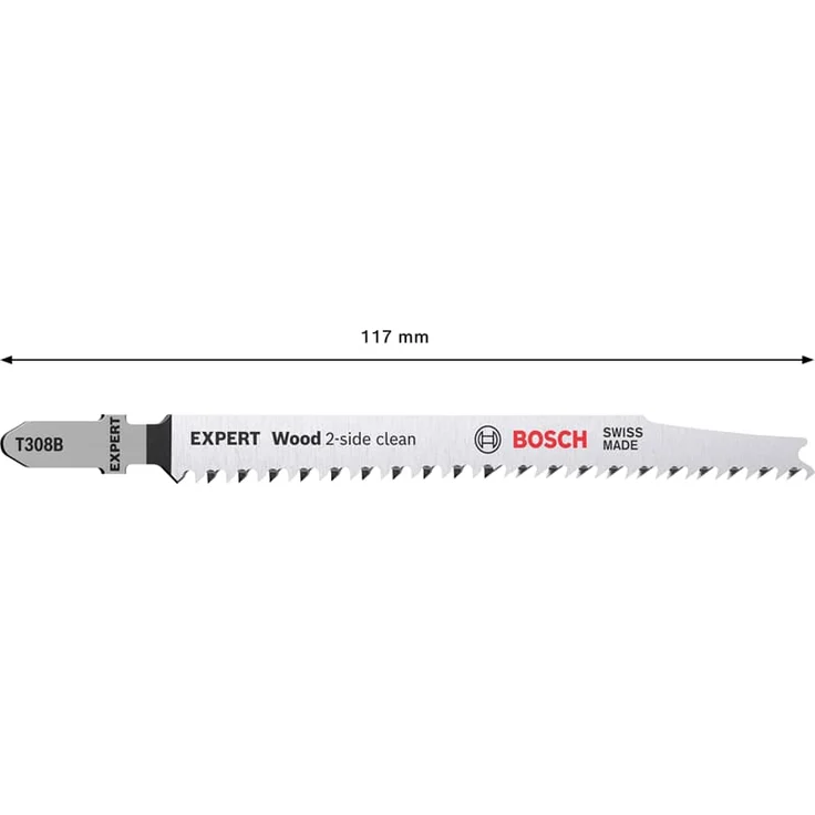 Bosch Stichsägeblatt Wood 2-side clean T 308 B Gesamtlänge 117 mm Zahnteilung 2,2 mm – Bild 3