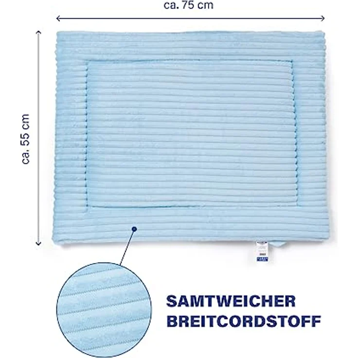 Wallace & Jones | Liegematte Cardi, Liegedecke für Hunde - hellblau | M | ca. 75 x 55 cm – Bild 2