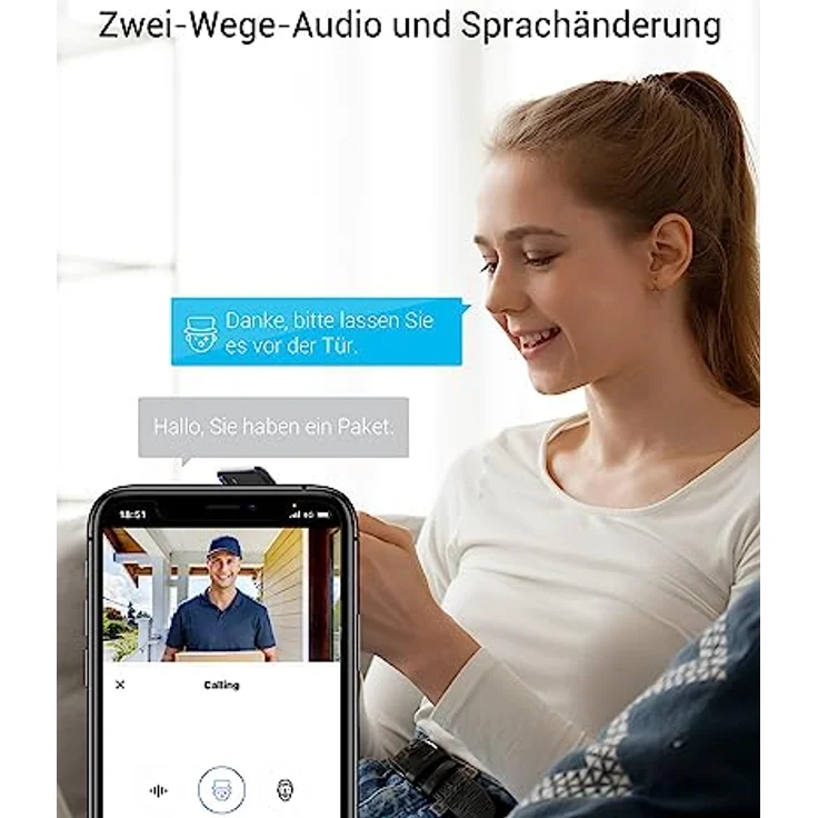 EZVIZ CP4 WLAN Türklingel, 166° Weitwinkel, 2MP Türspion Kamera, 4,3 Zoll Farbmonitor, AI Personenerkennung, Zwei-Wege-Videoanruf, 4600mAh Akku, Live-Ansicht – Bild 4