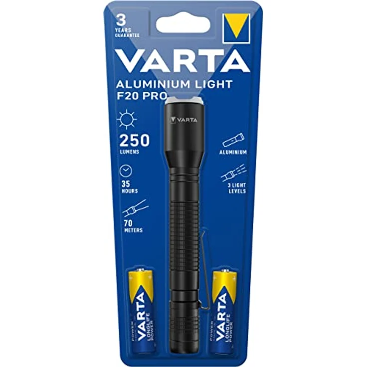 VARTA Taschenlampe Aluminium Light F20 Pro, schwarz – Bild 2
