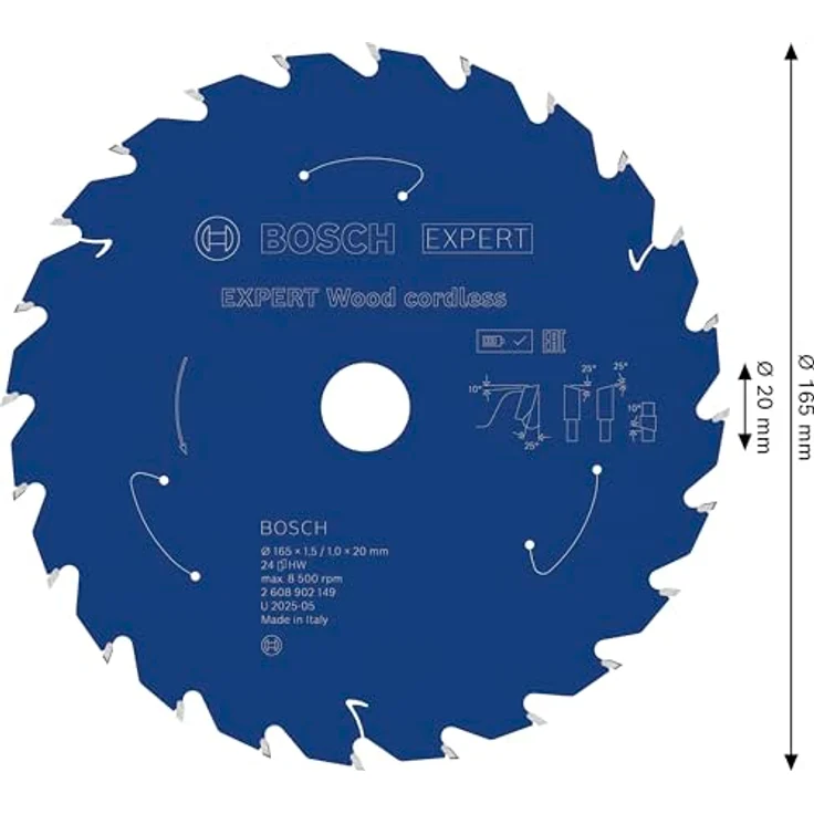 Bosch EXPERT Wood cordless Kreissägeblatt, 165 mm, optimales Schneiden von Weich- und Hartholz, extrem robust dank Carbide Technology – Bild 3