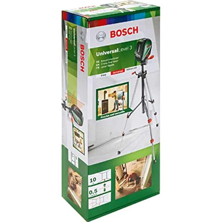 Bosch Kreuzlinienlaser UniversalLevel 3 Set (mit Stativ, Arbeitsbereich: 10 m, Genauigkeit: ± 0,5 mm-m, in Tasche) – Bild 3