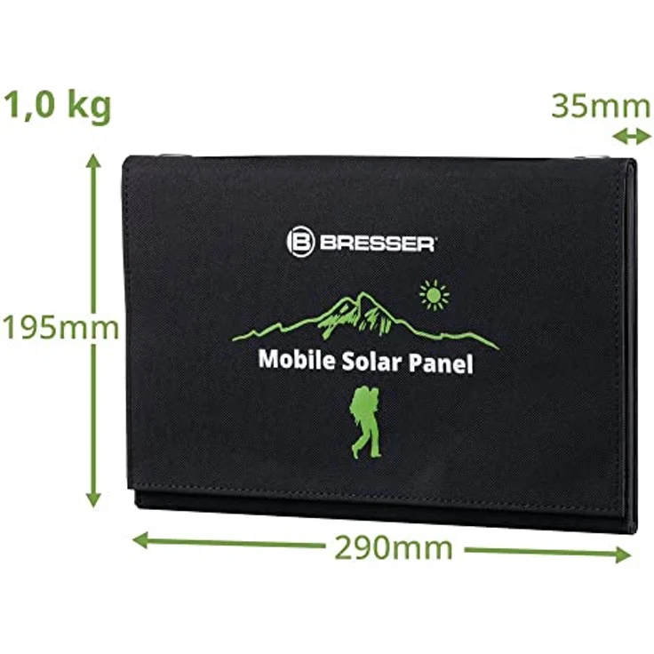 Bresser Solarpanel 21 W, ultra-kompaktes Solar Ladegerät mit monokristallinen Zellen und Cordura-Gewebe – Bild 3