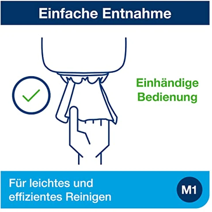 Tork 558000 Mini Innenabrollungsspender für M1 Papierwischtücher, hygienische Einzeltuchentnahme, weiß, (B x H x T) 174 x 321 x 165 mm – Bild 5