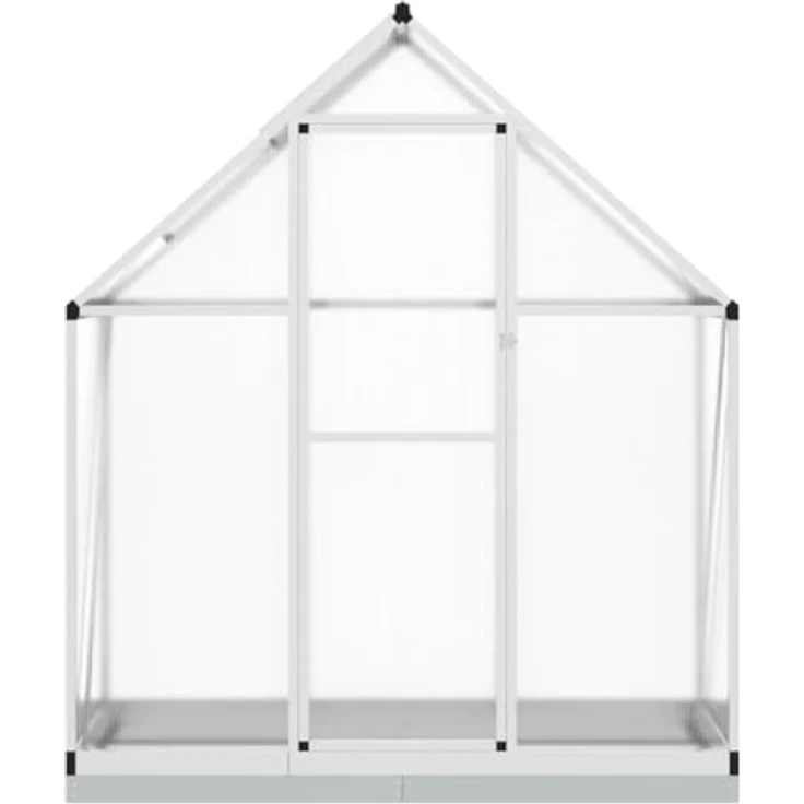 vidaXL Gewächshaus mit Fundamentrahmen Silbern 169x58x202cm Aluminium, UV-beständige Platten, Wetterbeständiger Rahmen – Bild 3