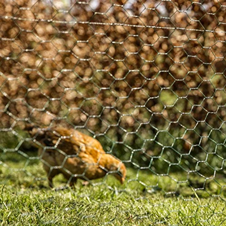 Windhager Kleintiergeflecht verzinkt, Sechseck-Geflecht, Drahtzaun für Hasen und Hühner, Dachrinnenabdeckung, Maschenweite 13mm, 10 x 0,5 m x 0,7 mm, 70022 – Bild 4