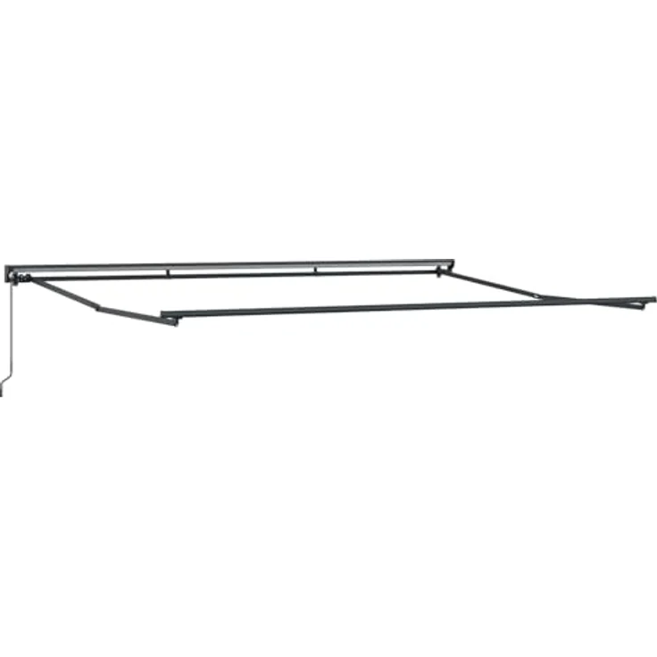 vidaXL Manuell einziehbare Markise Hellgrau, 4,5 x 3,5 m, wetterbeständiger Polyesterstoff, pulverbeschichteter Stahlrahmen, Wandmontage – Bild 6