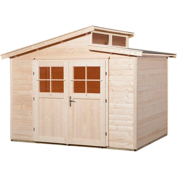 Weka Gartenhaus 226 Gr.3, natur, 21 mm, BxT: 327x231 cm mit witterungsbeständiger Unterkonstruktion