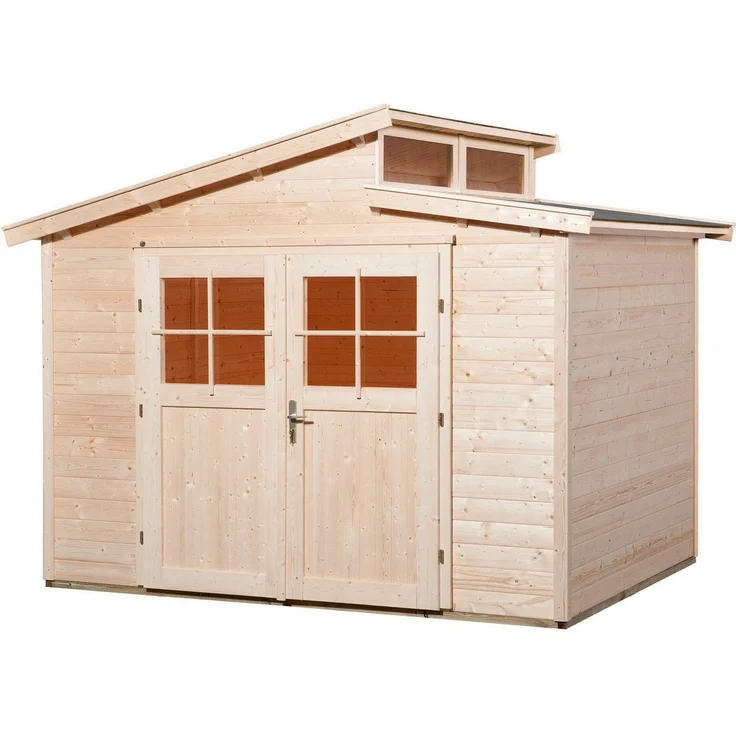 Weka Gartenhaus 226 Gr.3, natur, 21 mm, BxT: 327x231 cm mit witterungsbeständiger Unterkonstruktion