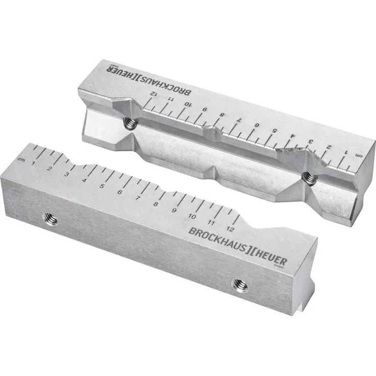 Brockhaus Heuer AP Schraubstockbacken 116161, Aluminium mit waagerechtem und senkrechten Prismen, Backenbreite 160mm