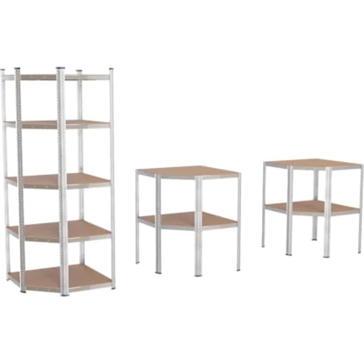 Tronitechnik® Schwerlastregal, Kellerregal, Lagerregal, 40 x 40 x 70 x 70 x 180 cm, Regal mit Stahlgestell, jeweils bis 875 kg belastbar, 5 verstellbare Ablagen, silbern – Bild 4