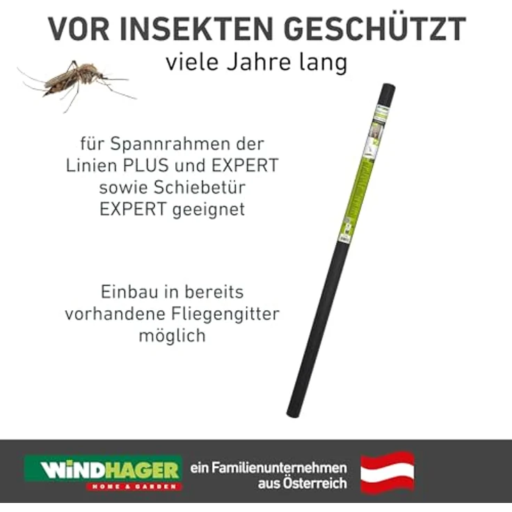 Windhager Insektenschutz Fliegengitter Pet-Protect, Insektenschutzgewebe, Krallenschutz-Gewebe, besonders reißfest, anthrazit, 120 x 150 cm, 03468 – Bild 5