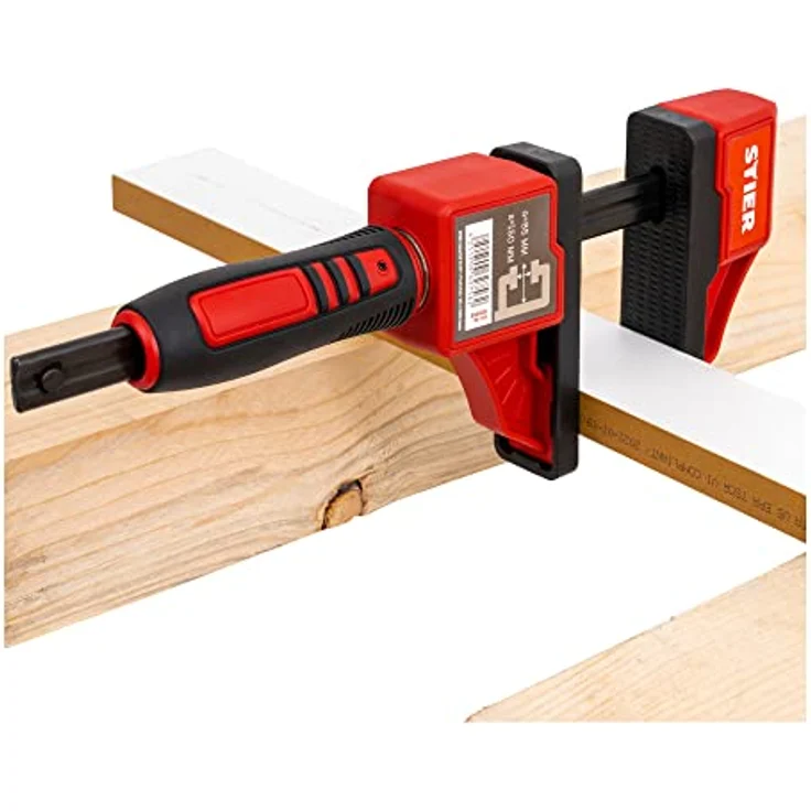 STIER Kompaktzwinge, optimal für Arbeiten auf engem Raum, 150 mm Spannweite, 60 mm Ausladung, große Spannbacken – Bild 2