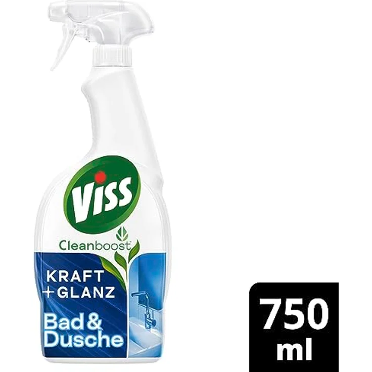 Viss Reiniger Spray Bad & Dusche Badreiniger für strahlenden Glanz Reinigungsmittel 100% kraftvoll gegen Kalk & Schmutz 750 ml – Bild 2