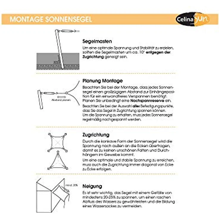 CelinaSun Sonnensegel Zubehör Set 4X Karabinerhaken Edelstahl V2A Sonnenschutz Befestigung Segel Montage Werkzeug – Bild 5