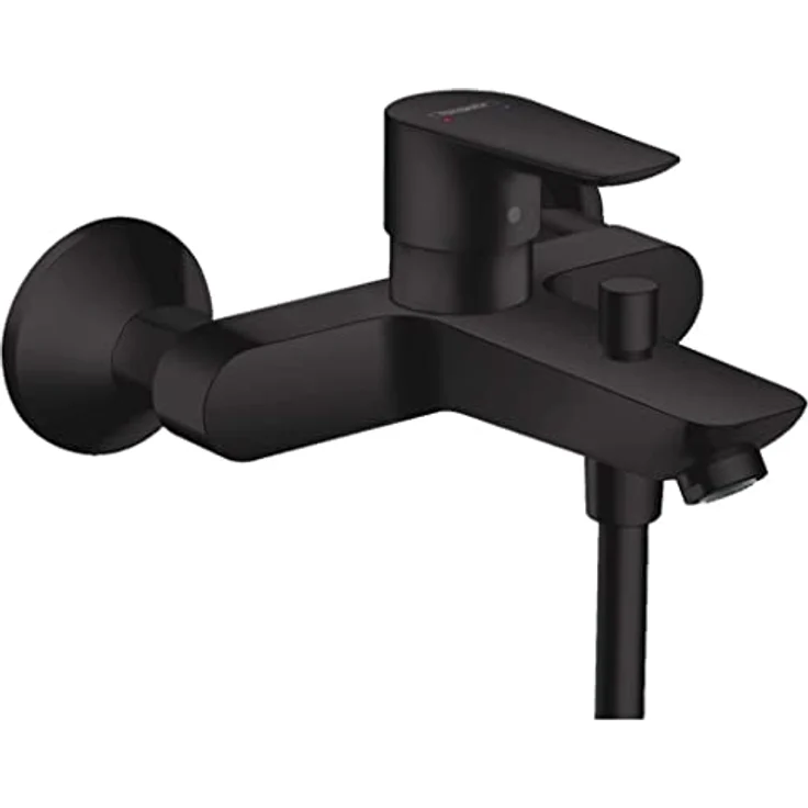 Hansgrohe Talis E Einhebel-Wannenmischer Aufputz, 19,2 l/min Durchflussmenge, Mattschwarz – Bild 1