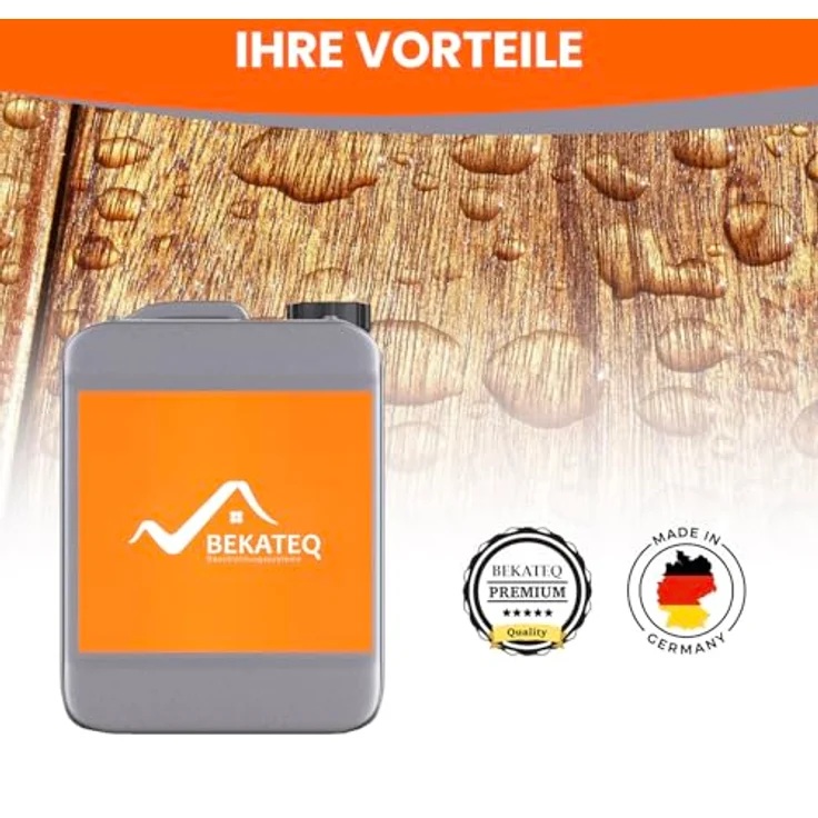 BEKATEQ Leinölfirnis 10l Holzöl für innen & außen I Holzschutz Holzpflege Imprägnierung von Holzboden, Parkett, Dielen, Möbel, Douglasie I Wasser & schmutzabweisend I farblos & farbvertiefend – Bild 5