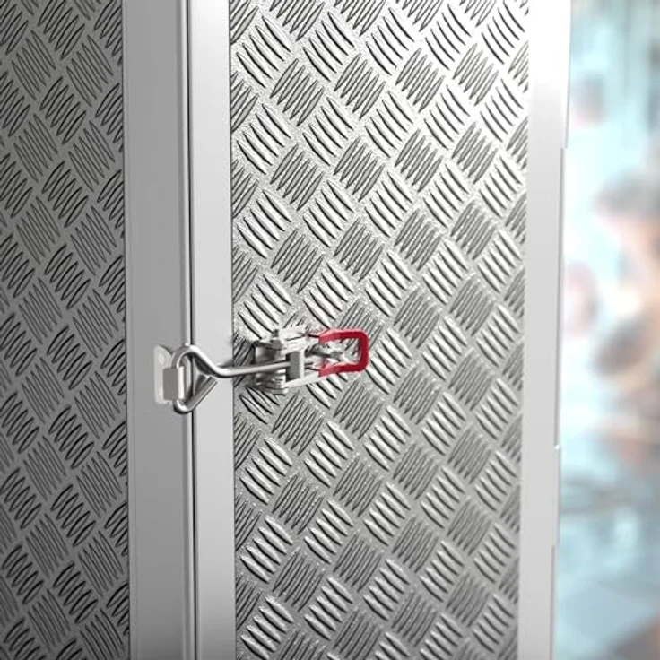 SOTECH 6er Set Spannverschluss M6, abschließbar, Haltekraft 220kg, verzinkter Stahl mit Gummiüberzug – Bild 5