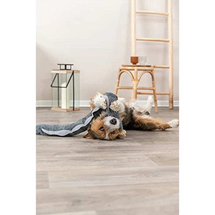 TRIXIE BE Nordic Hundespielzeug, Kuscheltier, geräuschloser Aal Karl aus Plüsch/Tau, 75 cm- 36048 – Bild 4