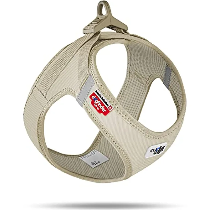 Curli Hundegeschirr VEST HARNESS Clasp Cord Tan S, verbesserte Passform, robustes Cord-Außenmaterial, curli clasp-Schnalle, reflektierende Streifen