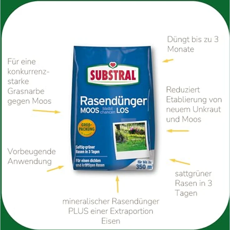 Substral Rasendünger MOOS bleibt chancenLOS 10,5 kg – Bild 4