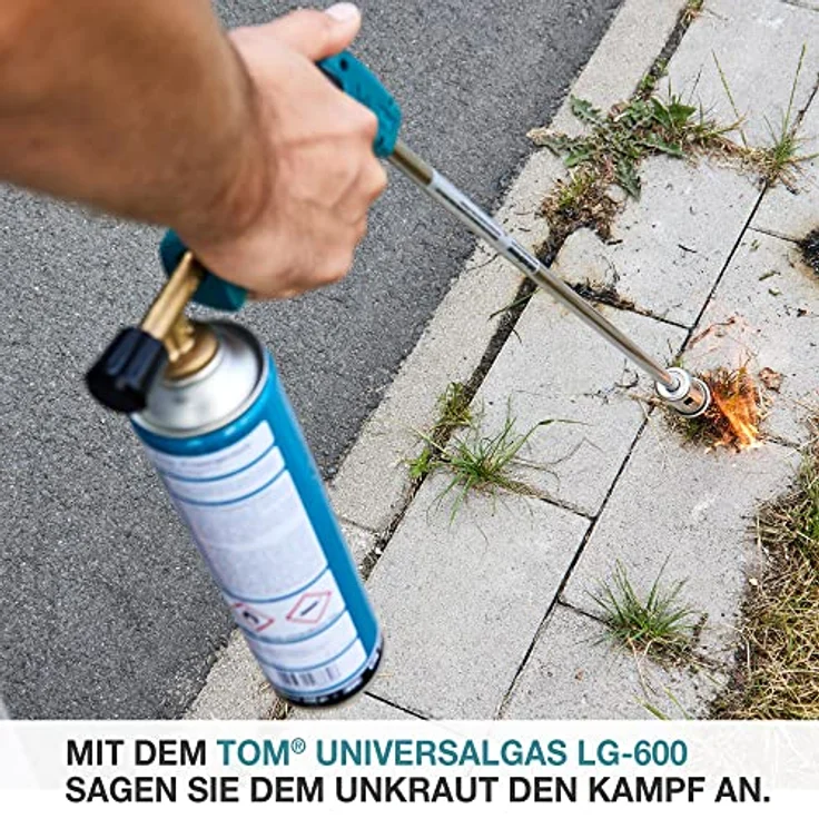 TOM LG-600, 2 x, 4 x oder 8 x 330 g Universalgas Kartuschen mit Schraubgewinde, ideal für Unkrautbrenner, Abflämmgerät und Campingkocher – Bild 3