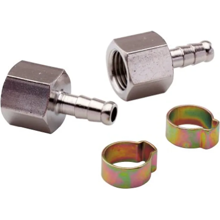 Mecafer 156025 Kupplung Verbinder Rohr 1/4 Zoll (15 x 11 mm, 2 Stück, Kragen