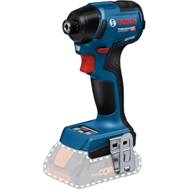 Bosch Professional 18V System Akku Drehschlagschrauber GDR 18V-220 C, bürstenloser Motor, 220 Nm Durchzugskraft, inkl. 1x Gürtelclip, 1x Bithalter – Bild 1