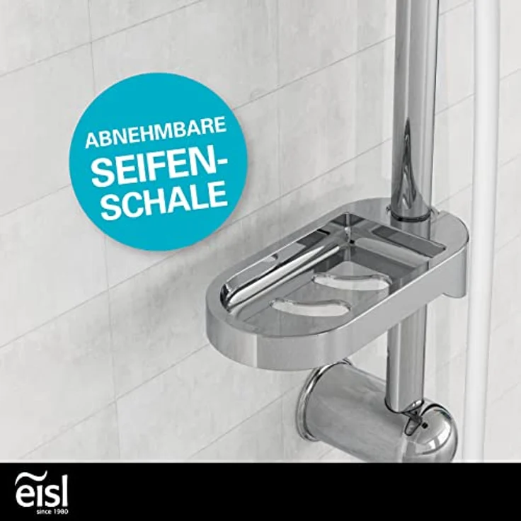 EISL Duschset DUSCHTRAUM Duschsäule mit großer Regendusche 200 x 200 mm und Handbrause, ideal zum Nachrüsten-Nutzung vorhandener Bohrlöcher komplettes Montageset Chrom/Weiß DXLD60087CS – Bild 3