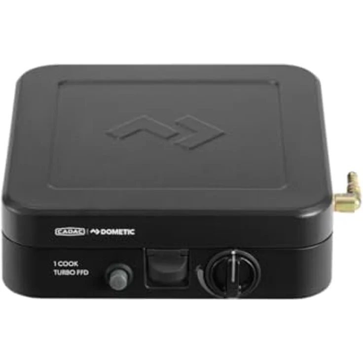 Cadac Dometic 1 Cook Turbo FFD, Campingkocher mit Turbobrener, Flammenausfall-Schutz, automatischer Zündung, Schwarz mit Silber – Bild 2