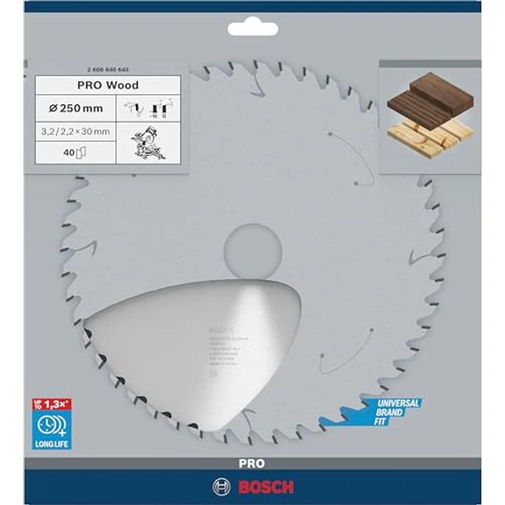 Bosch Professional Kreissägeblatt Optiline Wood (für Holz, 250 x 30 x 3,2 mm, 40 Zähne, Zubehör Kreissäge) – Bild 2