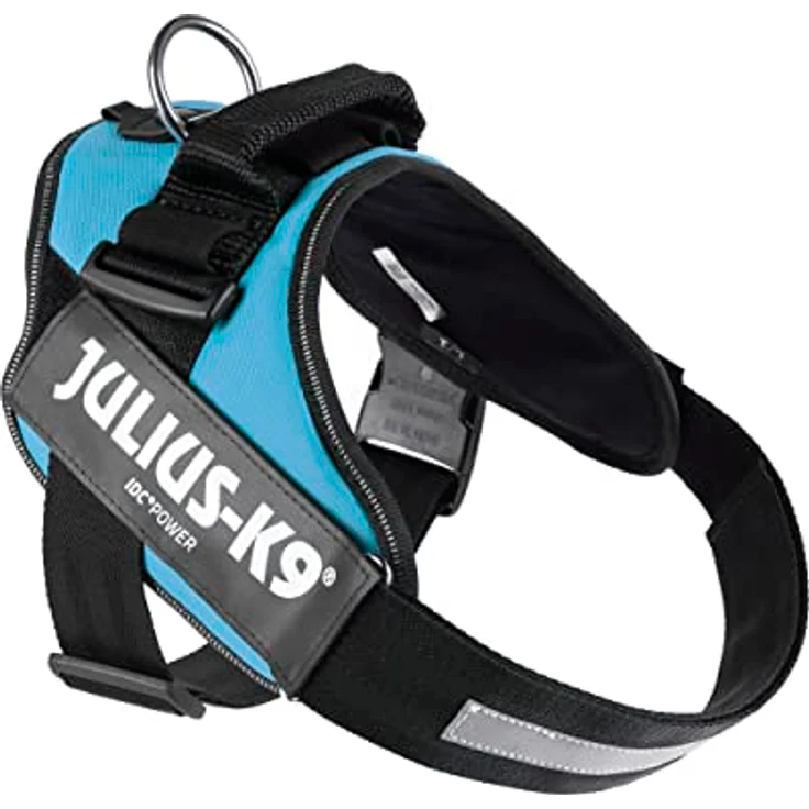 Julius-K9 IDC-Powergeschirr aquamarine Größe 1: Brustumfang 63-85 cm (1, Hund, Allgemein), Halsband + Leine, atmungsaktiv und bruchsicher – Bild 2