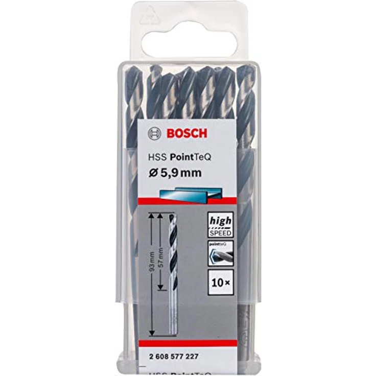 Bosch Professional 10 Stück HSS Spiralbohrer PointTeQ (für Metall, 5,9 x 57 x 93 mm, Zubehör Bohrschrauber) – Bild 2